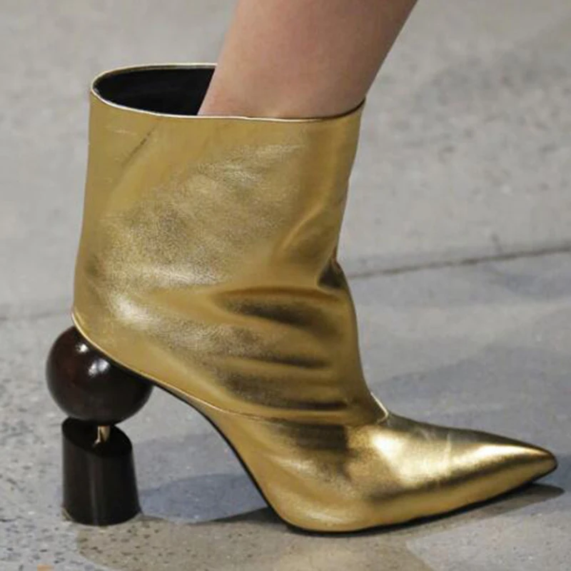 Женские ботильоны с острым носком модельные кожаные ботинки на высоком каблуке