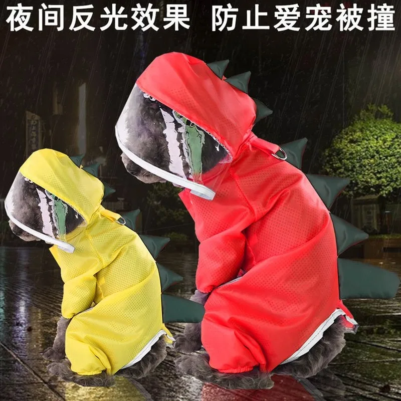 Дождевик с динозавром для собаки одежда среднего размера костюм Французского