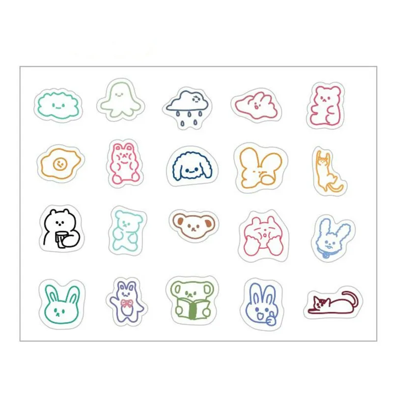 

40pcs/pack Kawaii PET Paper Stickers Graffiti Decals Decoration DIY Ablum Diary Scrapbooking Small Label Sticker Cute Stationery