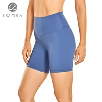 crz yoga womens naked feeling biker shorts 6 high waist yoga workout running shorts