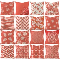 coral starfish cushion cover linen geometric mandala throw pillow case sofa car decoration orange pillow covers home decor 4545