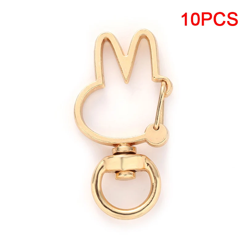 10pcs New Cute Cat Rabbit Porpoise Animal Flowers Hollow Key Chain Ring Keychain DIY Accessories Lobster Clasp | Украшения и