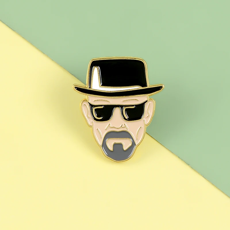 

Gentleman killer with sunglasses Pins Enamel Metal Pins Fashion movie Brooches Badges Lapel Clothes Bag Pins Women Jewelry Gifts