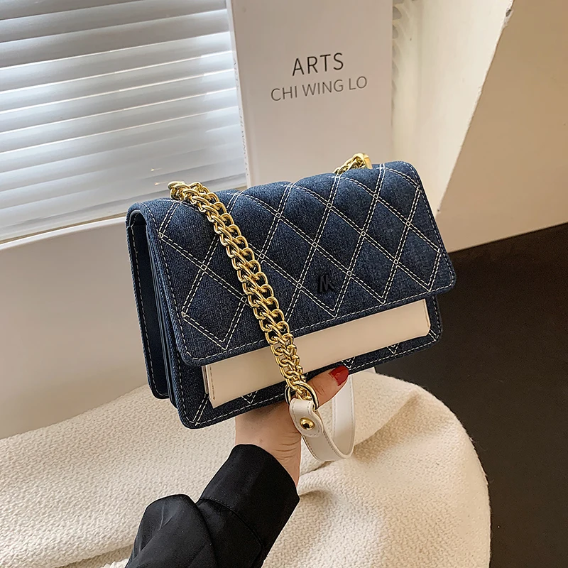

VeryMe Elegant Female Square Tote Bag 2021 Fashion New High Quality Denim Women's Designer Handbag Travel Shoulder Crossbody Bag