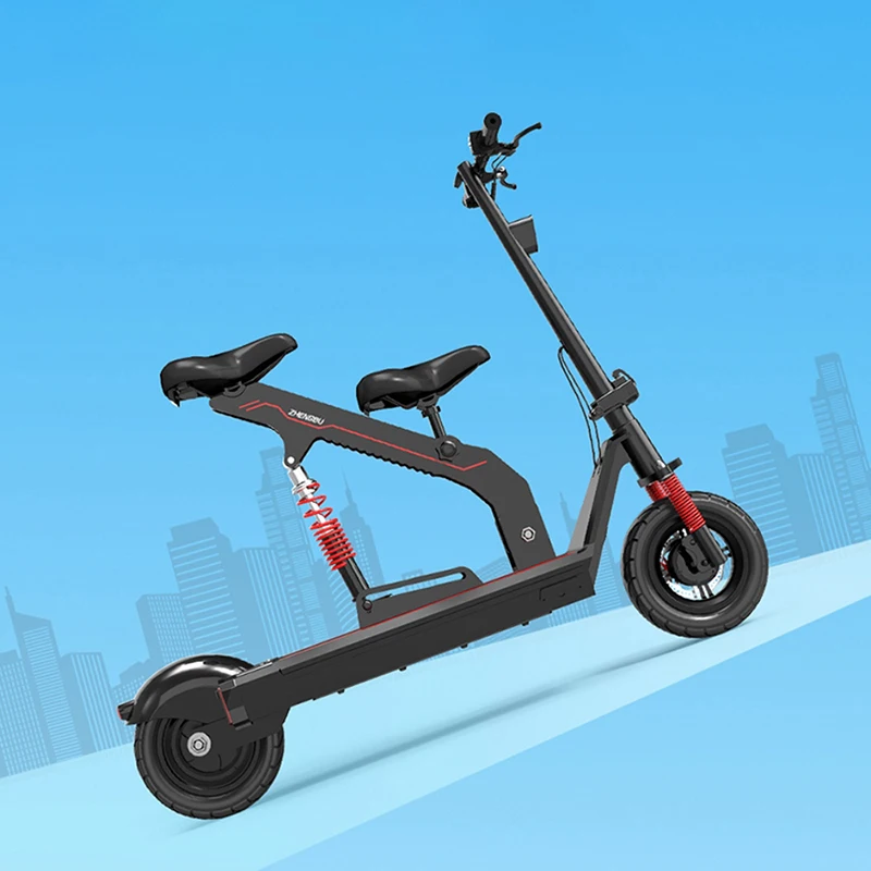 Parent-Child Folding Electric Scooter Two Seats Bike Car Lithium Battery Bicicleta E Moped | Спорт и развлечения