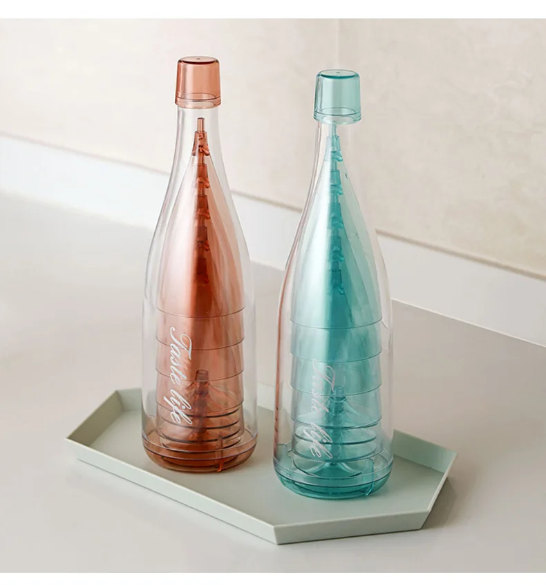 6 шт. путешествия Портативный бокал для шампанского Стекло Набор охлажденных