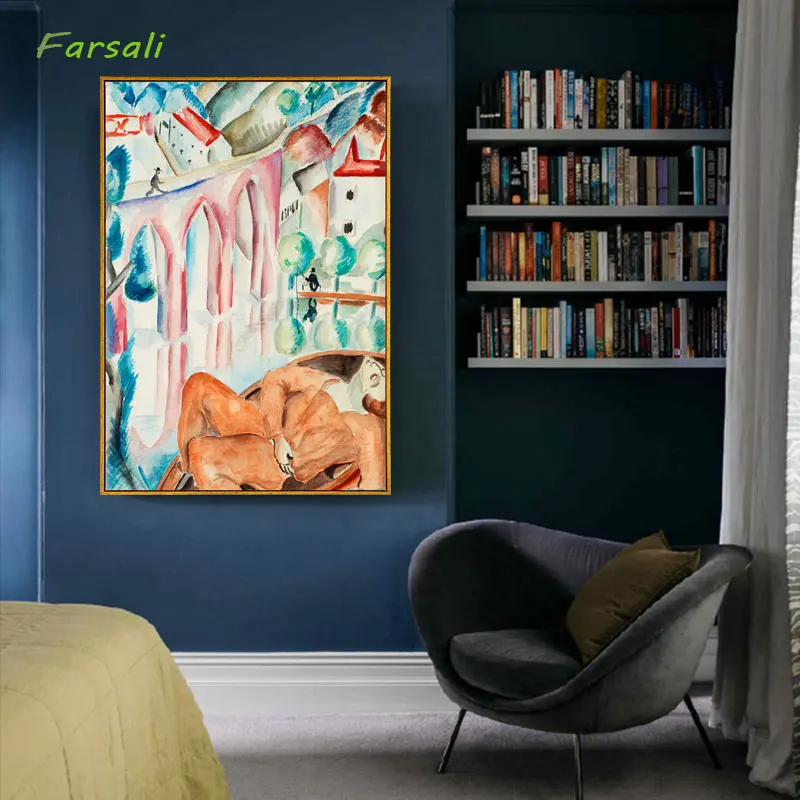 Абстрактная винтажная живопись выставочные холщовые постеры и принты испанский