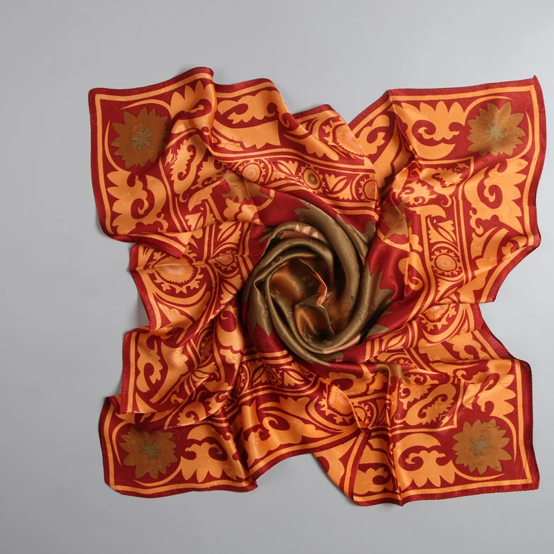 По выгодной цене! Женский 100% чистый шелк 12 мм с принтом большой квадратный шарф