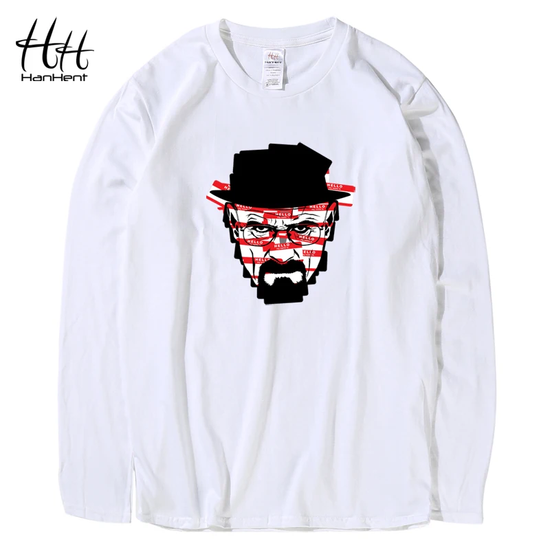 Мужская хлопковая футболка с коротким рукавом HanHent Breaking bad надписью My name is Heisenberg