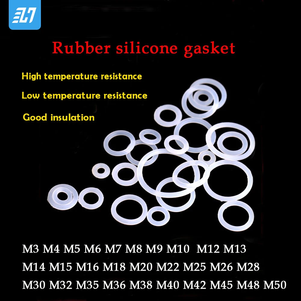 

Silicone Insulation Gasket Waterproof Rubber Seal Washer Plastic Nylon Flat Washer Plane Spacer O Ring For High temperature