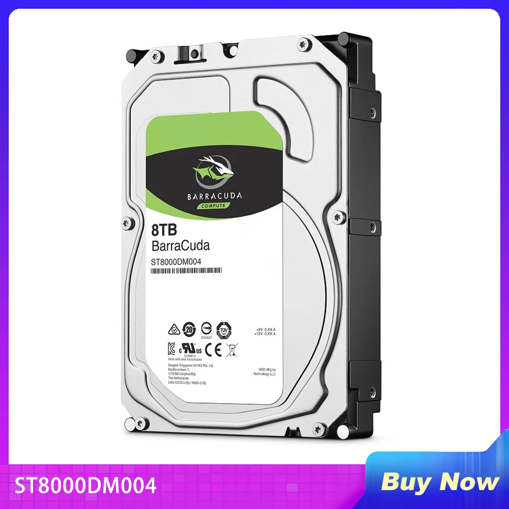 

ST8000DM004 For Seagate Brand 8TB 3.5" SATA 6 Gb/s 256MB 5400RPM For Internal Hard Drive For Surveillance HDD