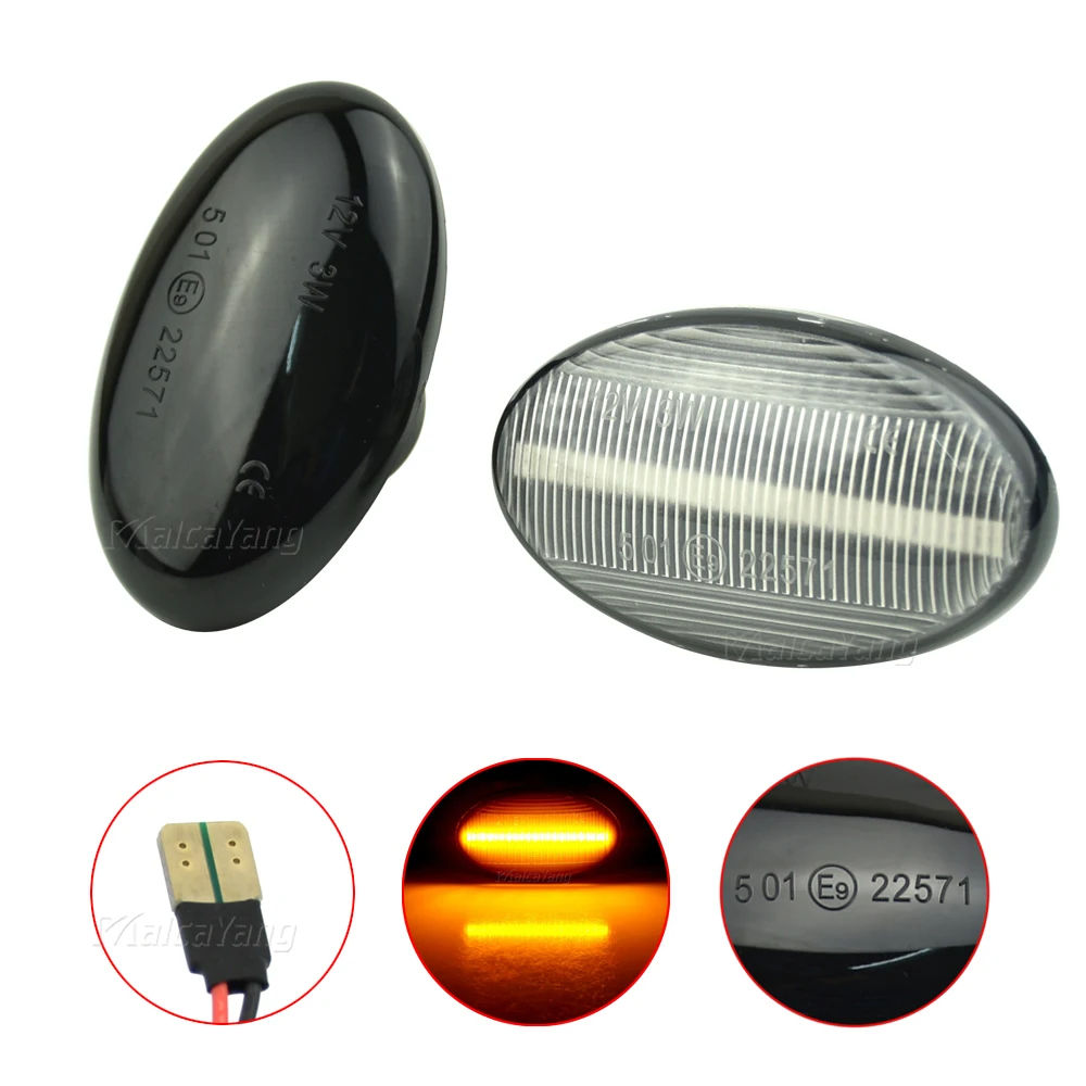 2x динамические Светодиодные поворотники боковые габаритные огни автомобильные