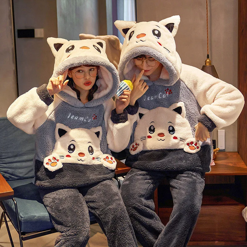 Фланелевая ночная рубашка для женщин осень/зима теплый и утолщенный мужской