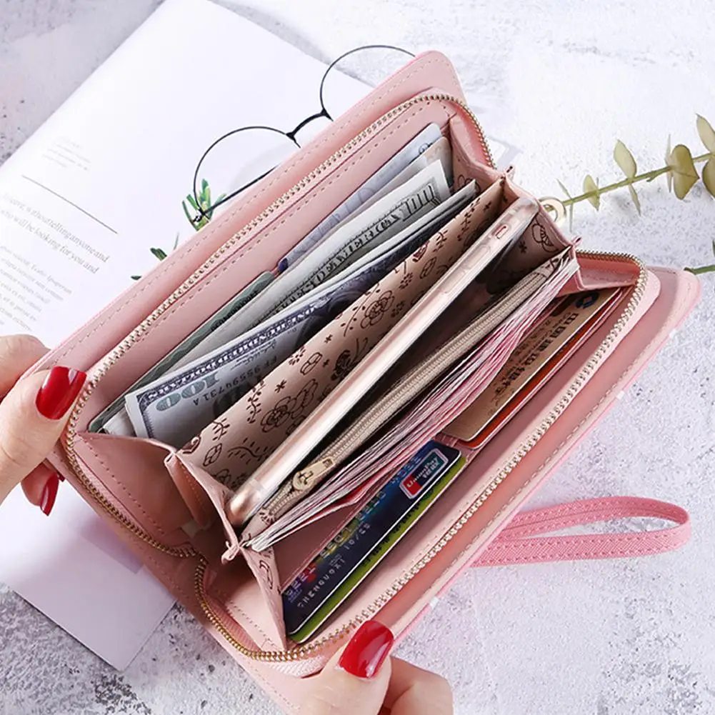 Женский многофункциональный кошелек на молнии с геометрическим узором PinShang |