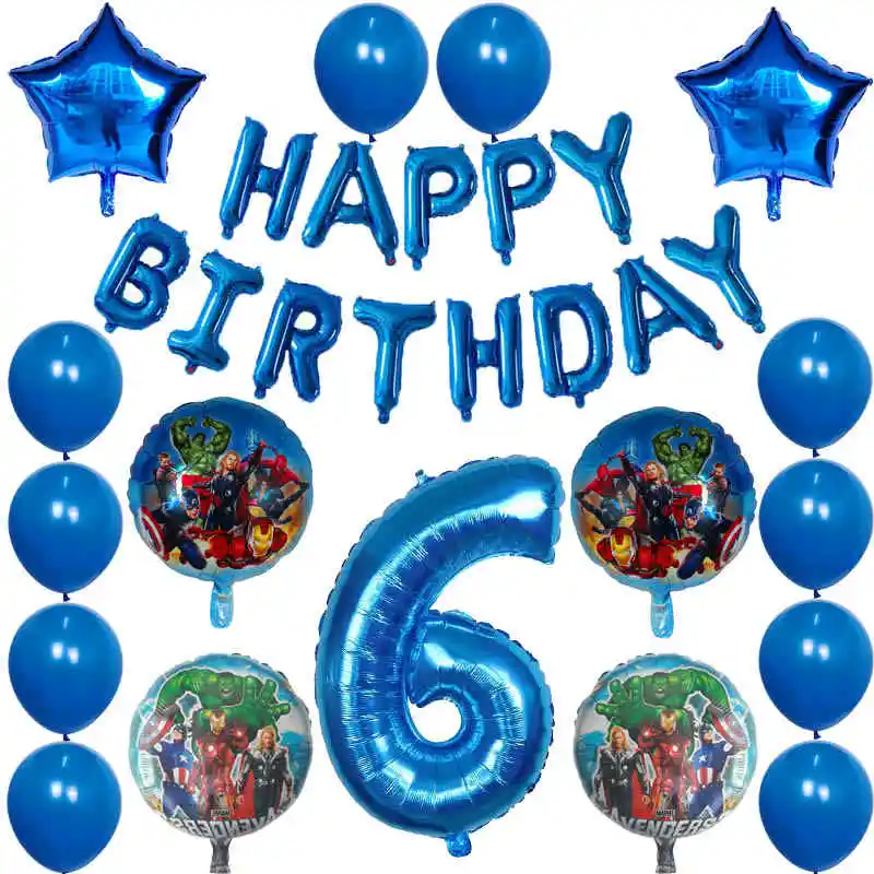 30 шт./лот Надувные фольгированные шары супергероя Халка Мстителей дюймов с