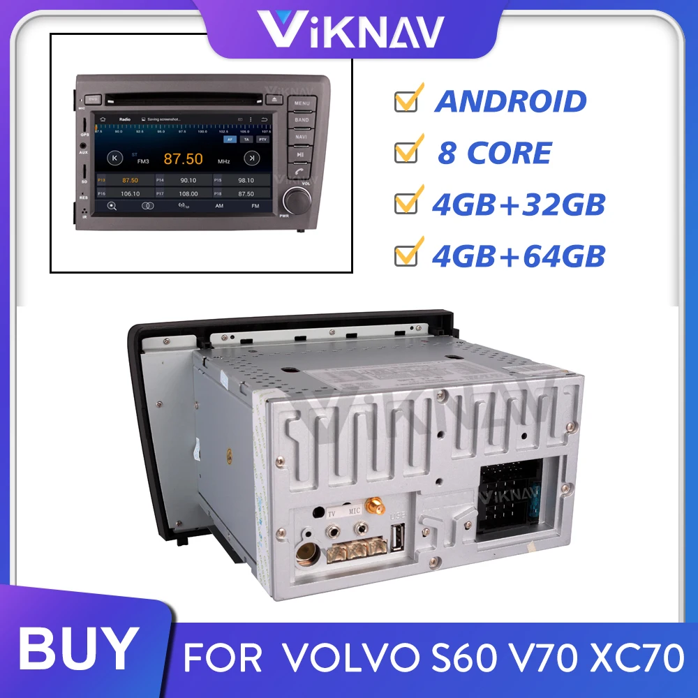 Автомобильный мультимедийный плеер Автомагнитола auido для VOLVO S60 V70 XC70 2000 2001 2002 2003