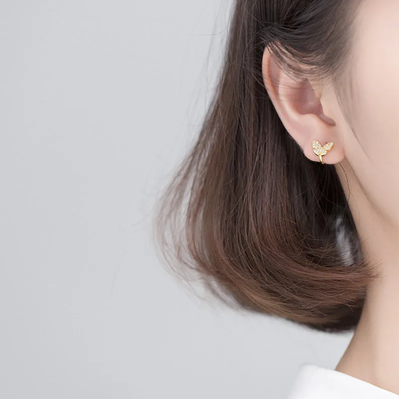 Женские серьги Клипсы из серебра 925 пробы с фианитом|Серьги-клипсы| |