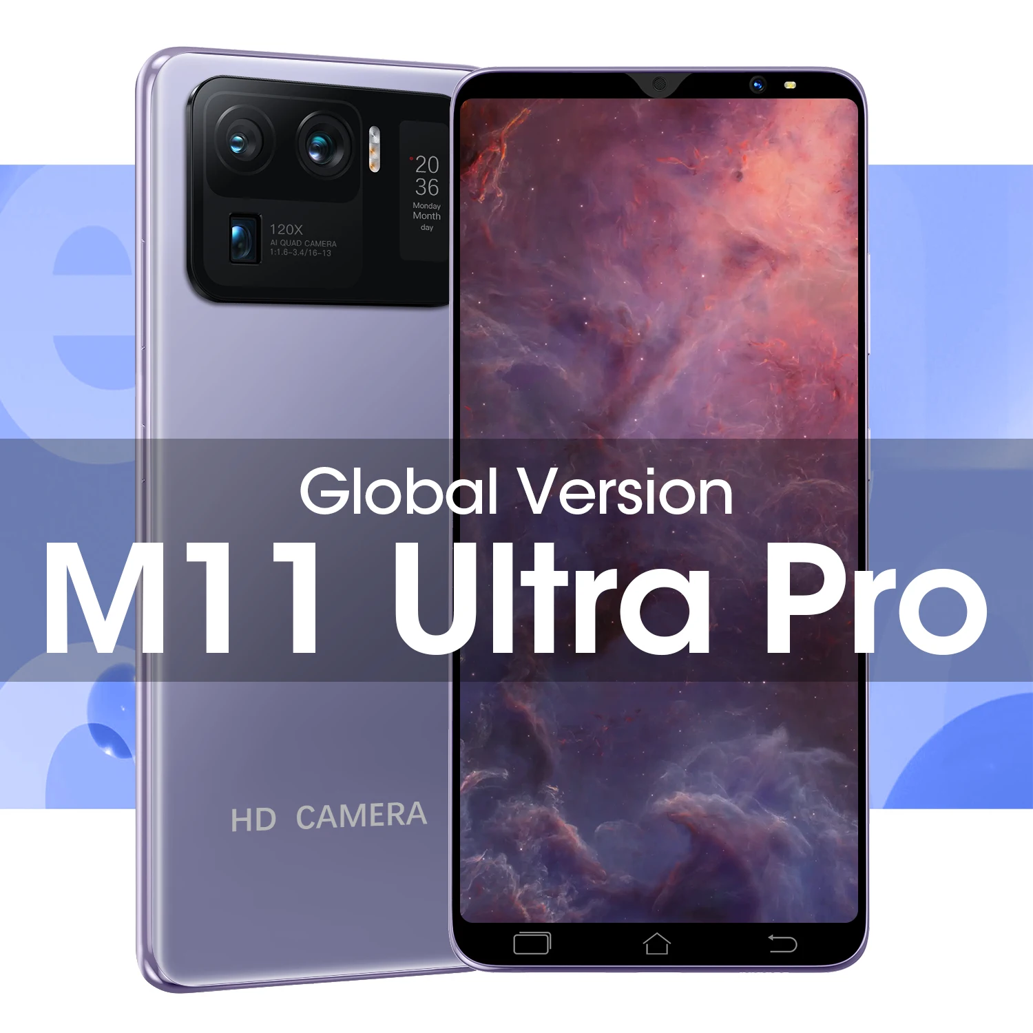 

New Arrival 2021 Smart Phone XIAOM11 Ultra Pro 6.1 Inch 6+128GB 4800mAh 16+32MP Face Fingerprint ID 10 Core MTK6889 Cell Phone