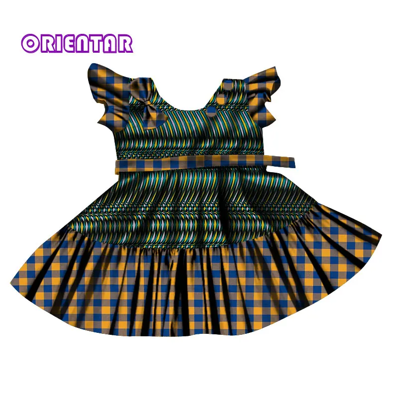 Африканское детское платье хлопковое с Африканским принтом милое бальное для