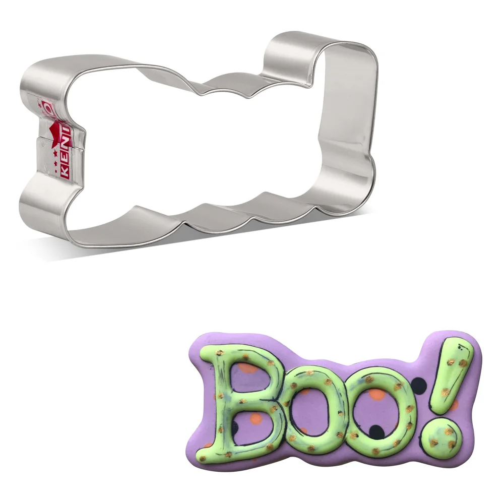 

KENIAO Halloween BOO! Cookie Cutter - 10 X 5 CM - Biscuit Fondant Pastry Bread Sandwich Mold - Stainless Steel