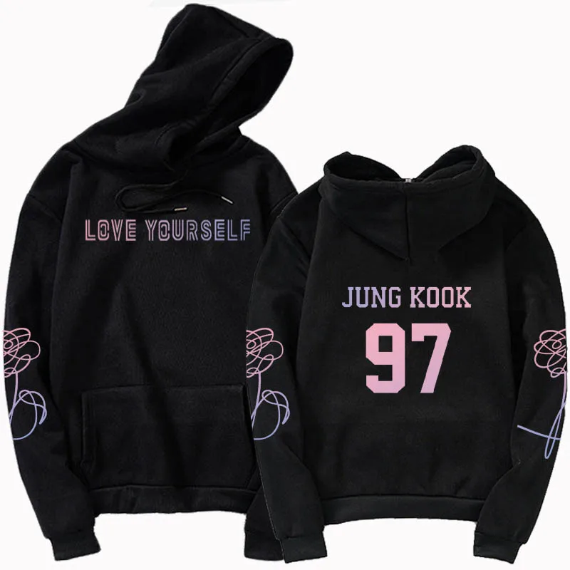 Jungkook худи унисекс kpop jung kook толстовки 97 Толстовка любовь себя кофта K POP XL для