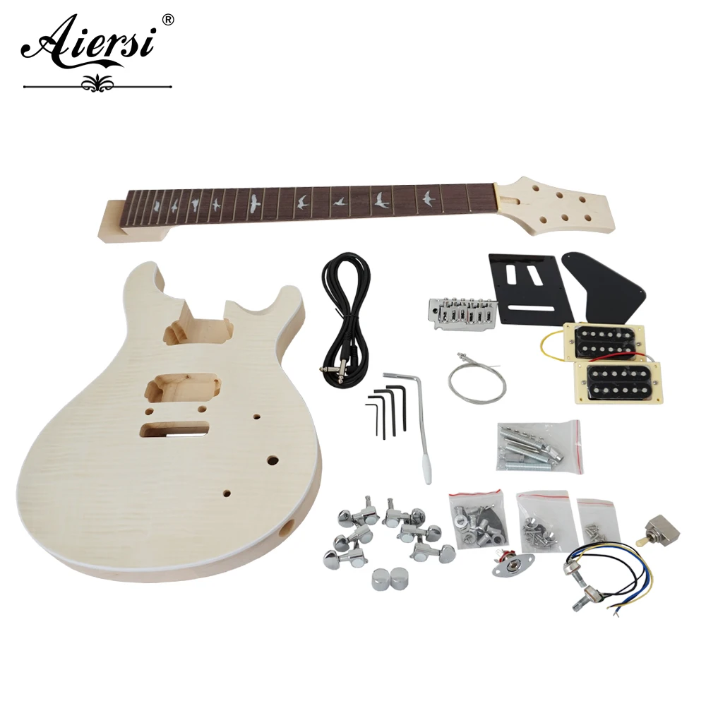 Aiersi незавершенные DIY PRS электрогитары наборы со всеми Hardwares EK-010, производство Китай