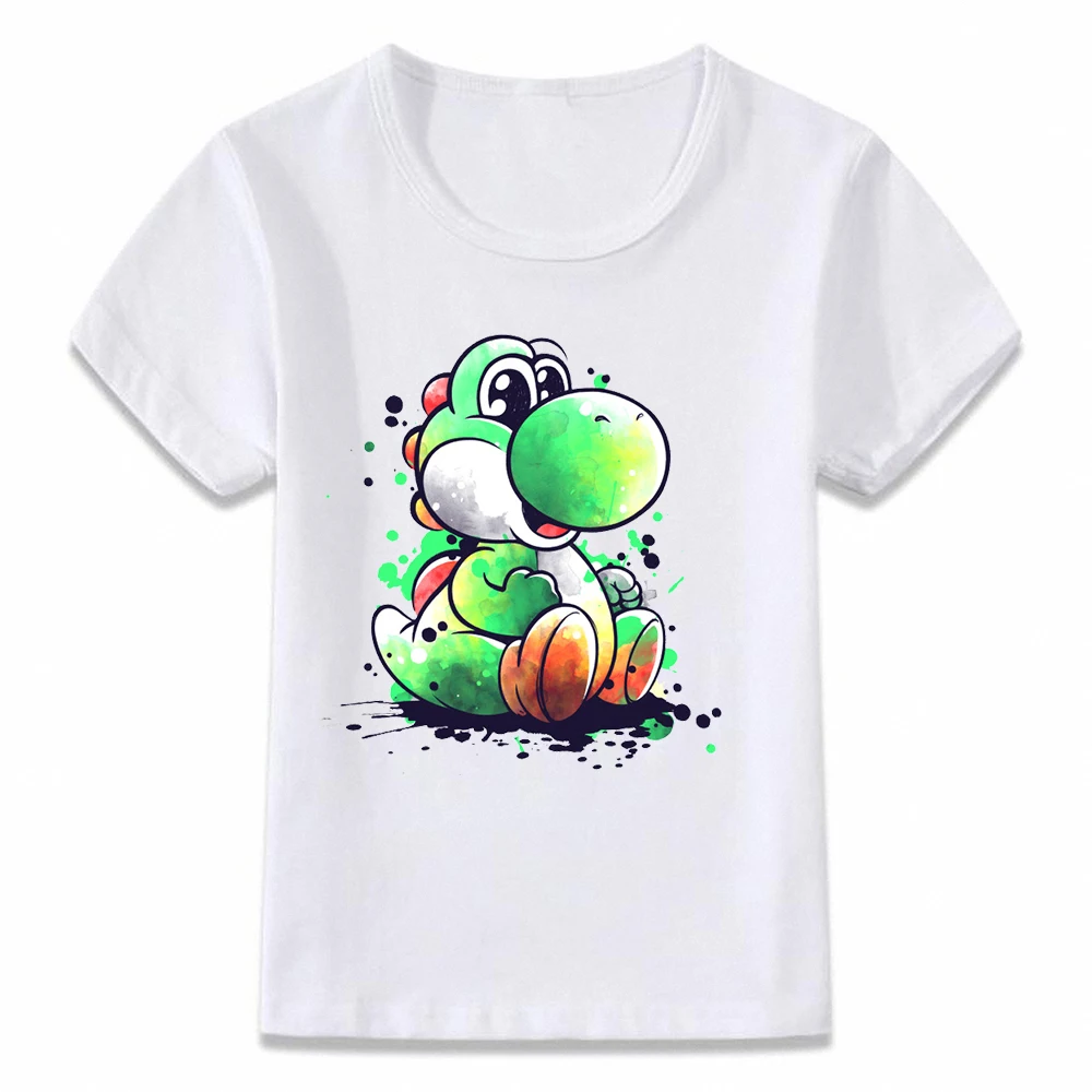 

Kids Clothes T Shirt Watercolor Ink Art Yoshi Cute T-shirt for Boys and Girls Toddler Shirts Tee