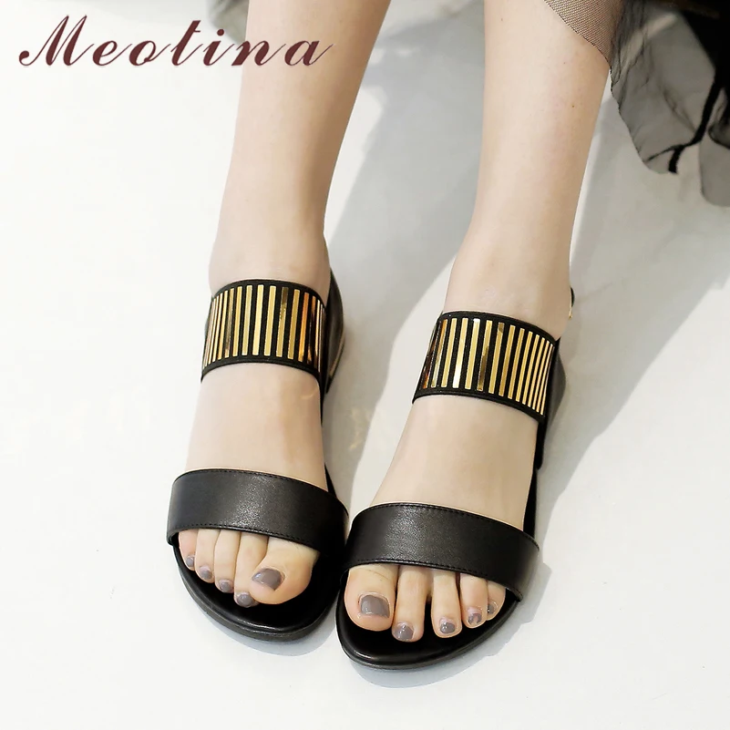 Meotina/Летние босоножки Женская обувь Обувь на плоской подошве из натуральной кожи