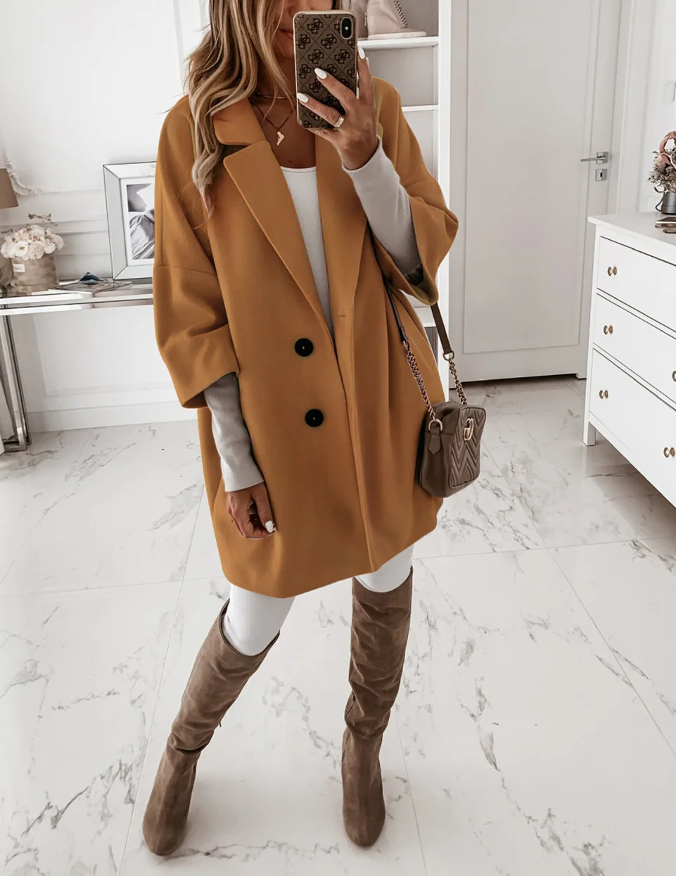 2020 Новая женская верхняя одежда с длинным рукавом и отложным воротником