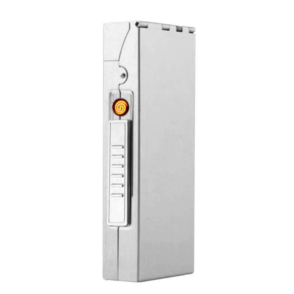 Металлическая Женская тонкая сигарета чехол ветрозащитная электронная