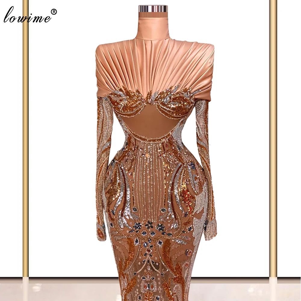 

Long Sleeves Special Pattern Evening Dresses Mermaid Dubai Evening Gowns For Women Turkish Couture Celebrity Dresses Vestidos