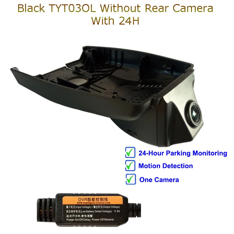 Black One Cam 24H Jabriel 1080P видеорегистратор, Автомобильный видеорегистратор, автомобильная камера, 24 часа, видеорегистратор, камера заднего вида для Toyota Chr Camry yaris corolla - Название цвета: Black One Cam 24H