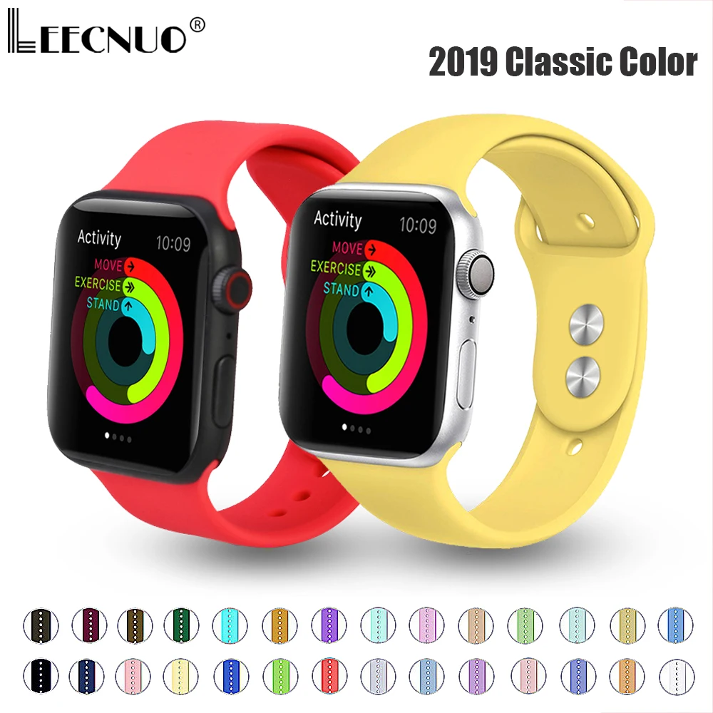 Ремешок для часов Apple Watch 38 мм 42 iwatch полосы 44 40 мягкий силиконовый спортивный