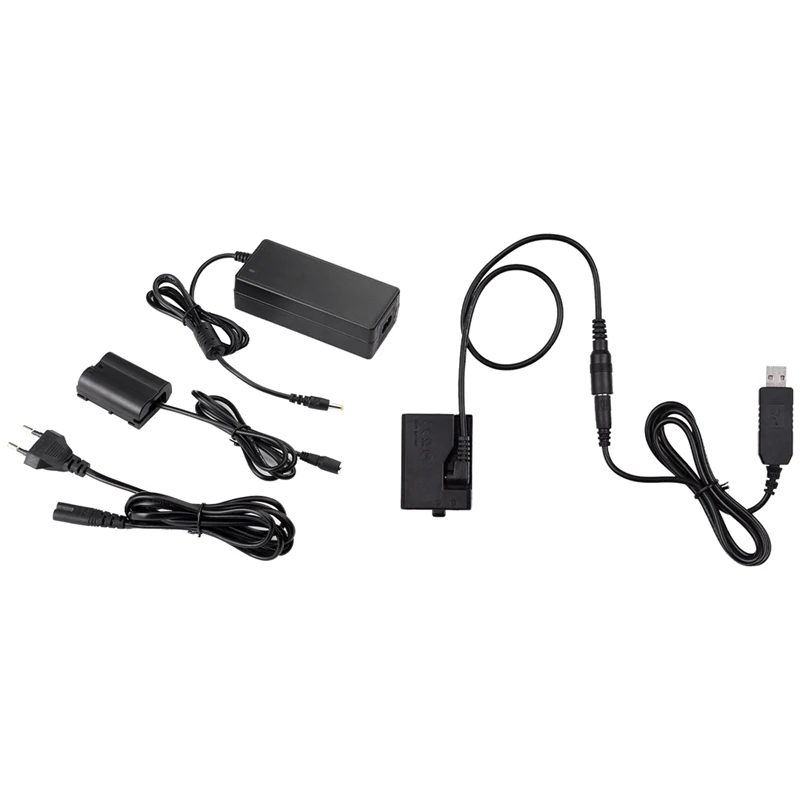 

EH-5 Plus EP-5B AC Power Adapter DC Coupler Charger,EU Plug with ACK-E10 5V USB Dummy Battery DC Coupler Adapter