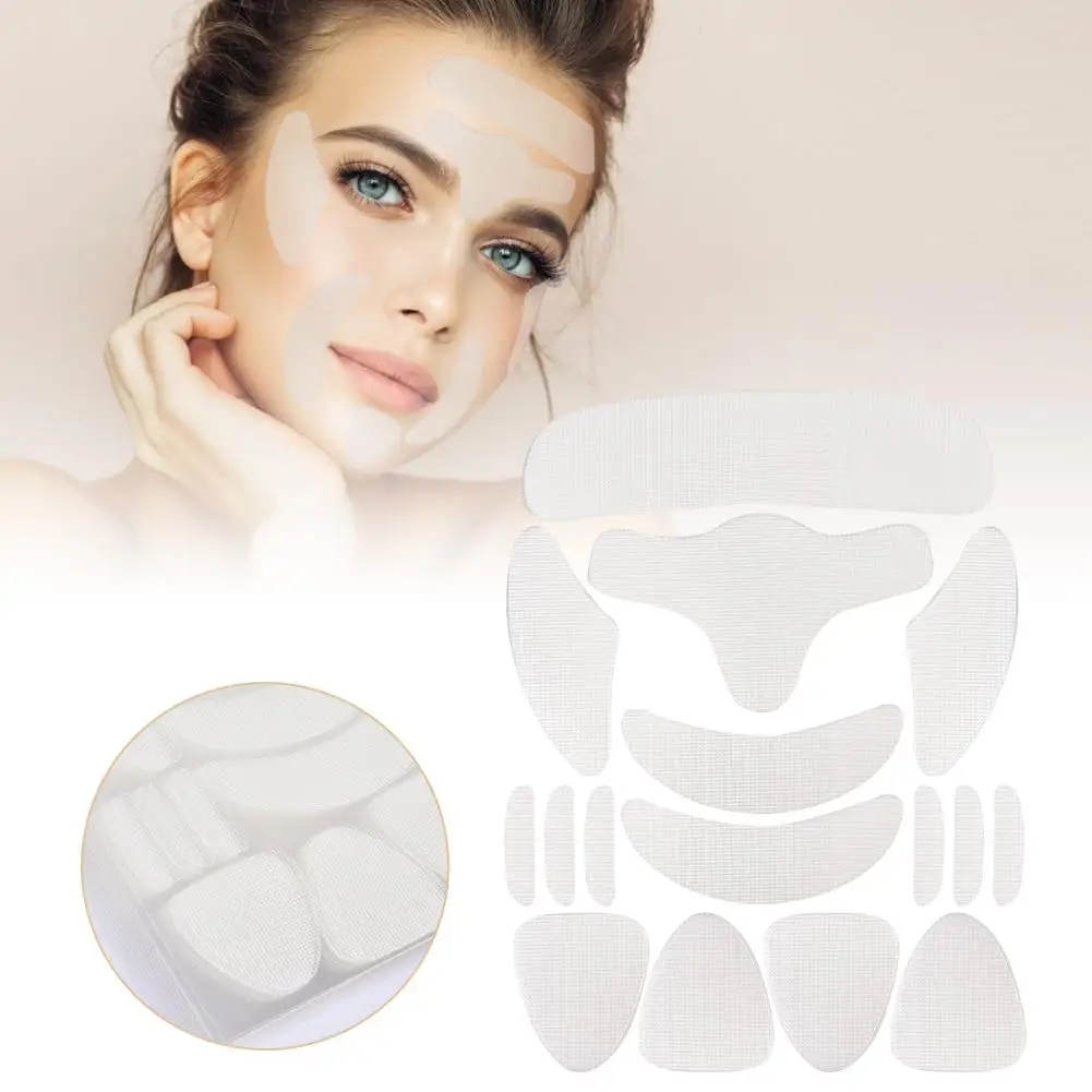 

256Pcs/Set Reusable Silicone Anti-wrinkle Face Forehead Sticker Cheek Chin Sticker Facial Patches Wrinkle Remover Strips