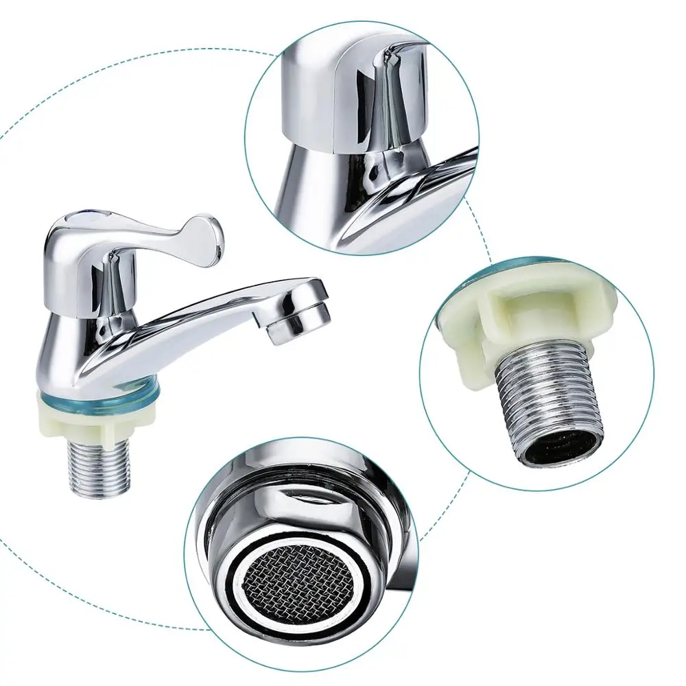 

2pcs Bathroom Faucet Twin Basin & Sink Taps Hot and Cold Water Mixer Taps Water Saving Chrome-Plated Copper