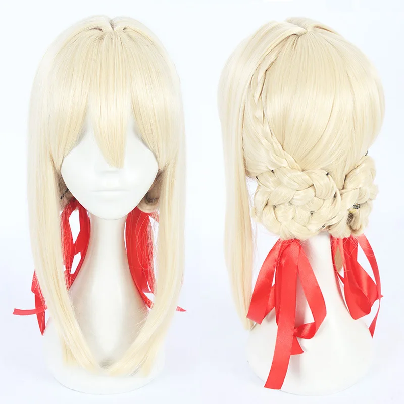Парик для косплея из аниме термостойкие синтетические светлые волосы