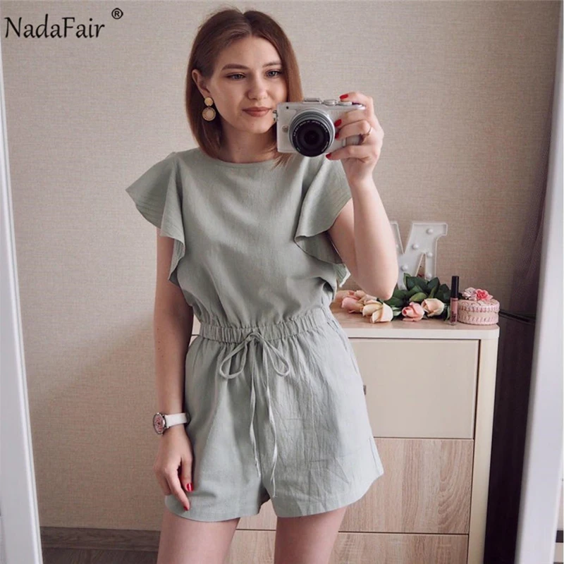 Женский Короткий комбинезон Nadafair летний элегантный повседневный из хлопка и