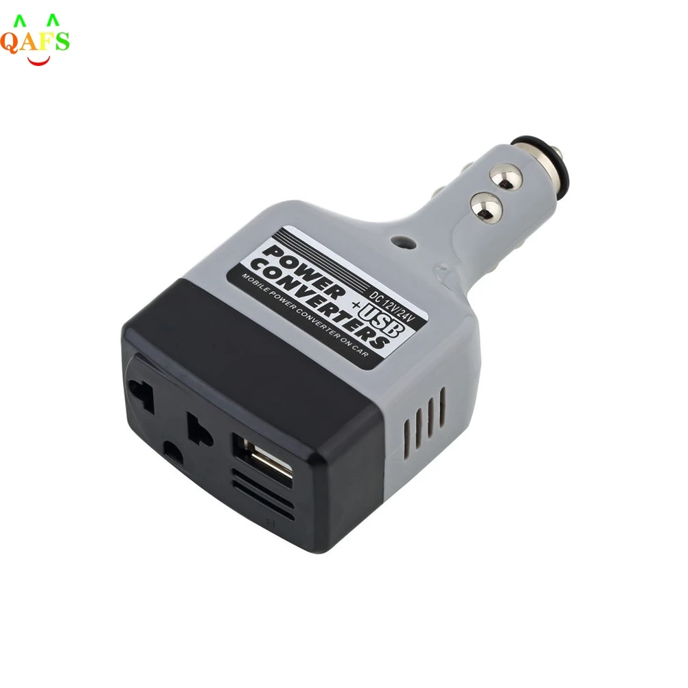 

DC 12V/24V to AC 220V Charger Power+USB TS Car Mobile Phone Charger Auto Adapter charging Car charger for iphone Huawei Sumsang