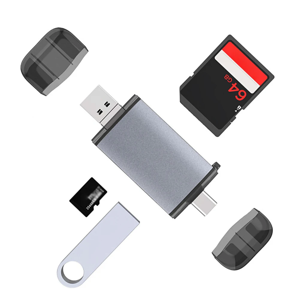 

6 в 1 Micro USB OTG Универсальный USB TF кардридер/SD кардридер телефонные удлинители головного устройства для Android ПК