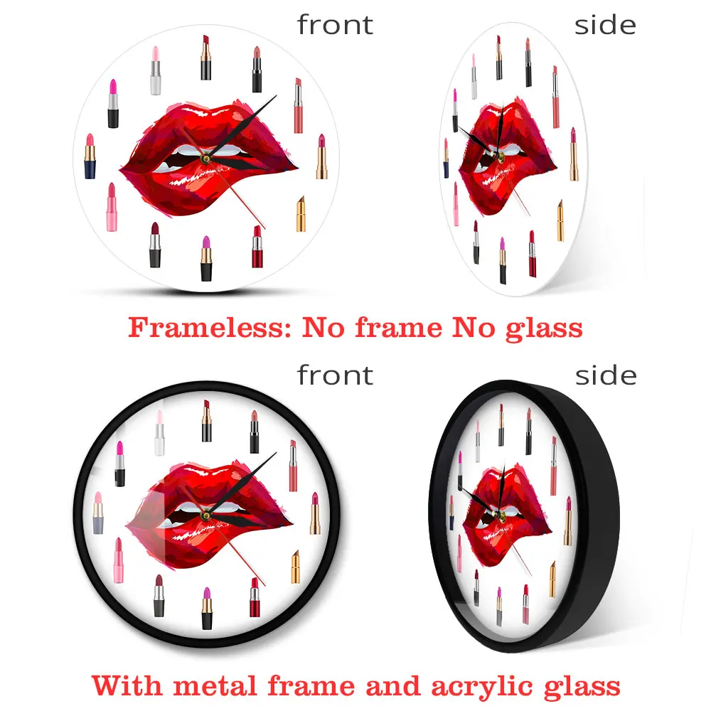 Девичьи вещи красивые губные помады забавные настенные часы салон красоты