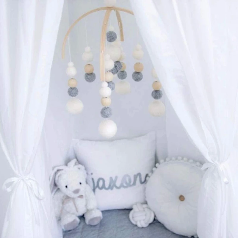 Bed Bell for Baby DIY Wooden Mobile Frame Crafts Natural Wood Hanger Kit Wind Chimes Room 17Pcs | Дом и сад