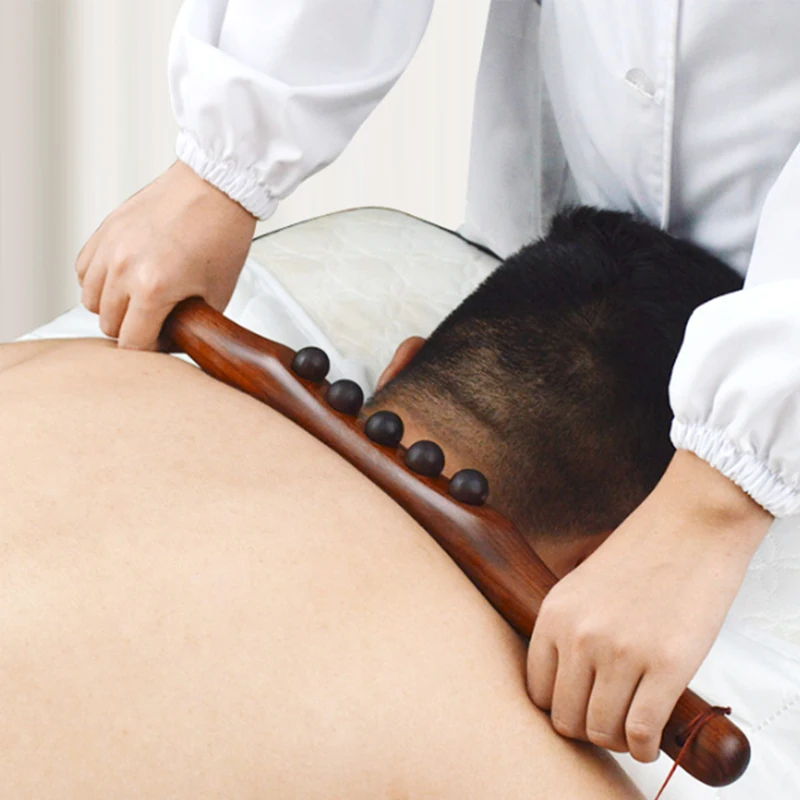Натуральный углеродистая деревянная Зачистка Массажная палка для спа массаж