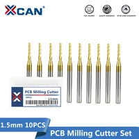 xcan carbide corn pcb milling cutter 10pcs 1 5mm titanium coated cnc router bits end milling bit for cnc machine milling tool