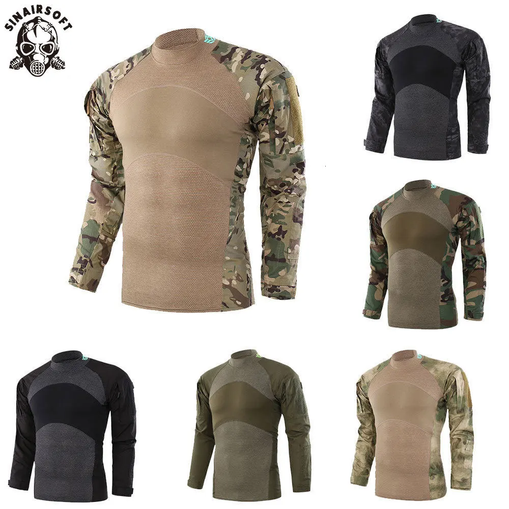 SINAIRSOFT армейская Военная Униформа тактическая футболка с длинным рукавом Хлопок Поколение III боевой Frog рубашка мужские тренировочные рубашки