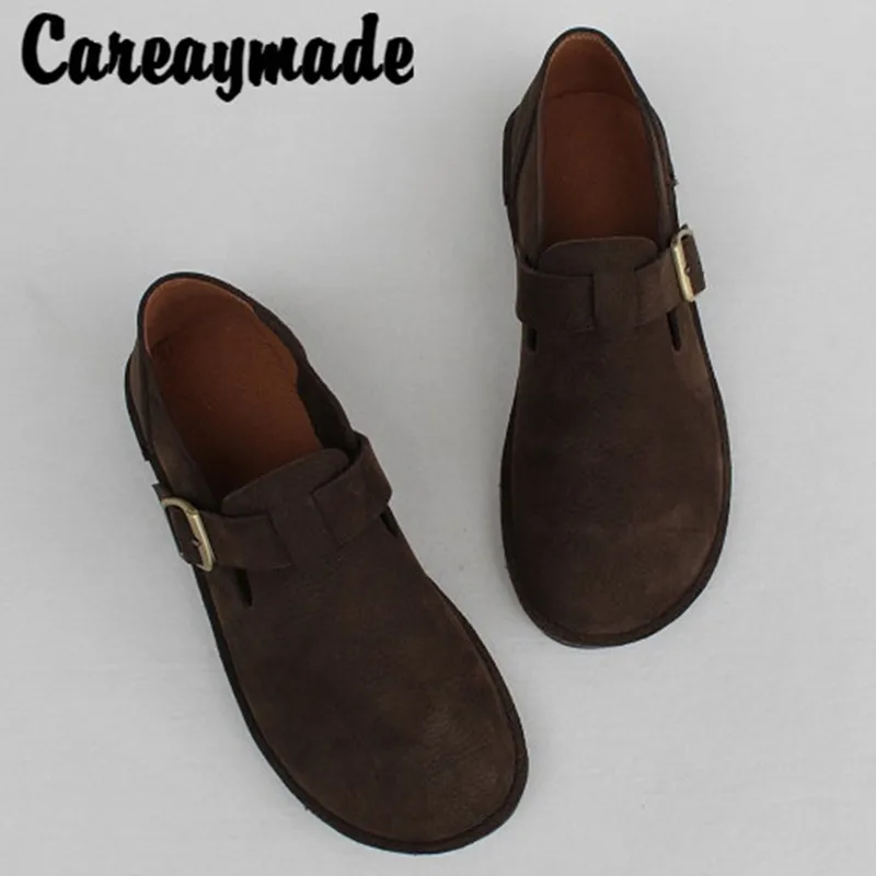 Careaymade/летние и осенние тонкие кожаные туфли на плоской мягкой подошве; женские туфли ручной работы в стиле ретро mori girl; обувь из коровьей кожи