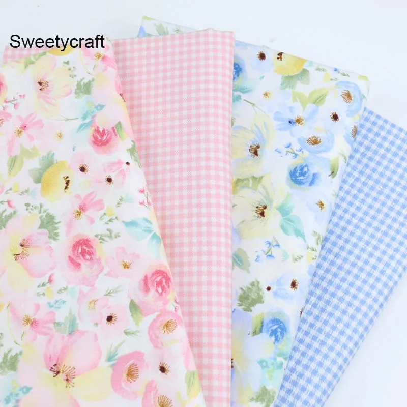 Детская Хлопковая стеганая ткань с цветочным принтом розы 50*160 см|Ткань| |