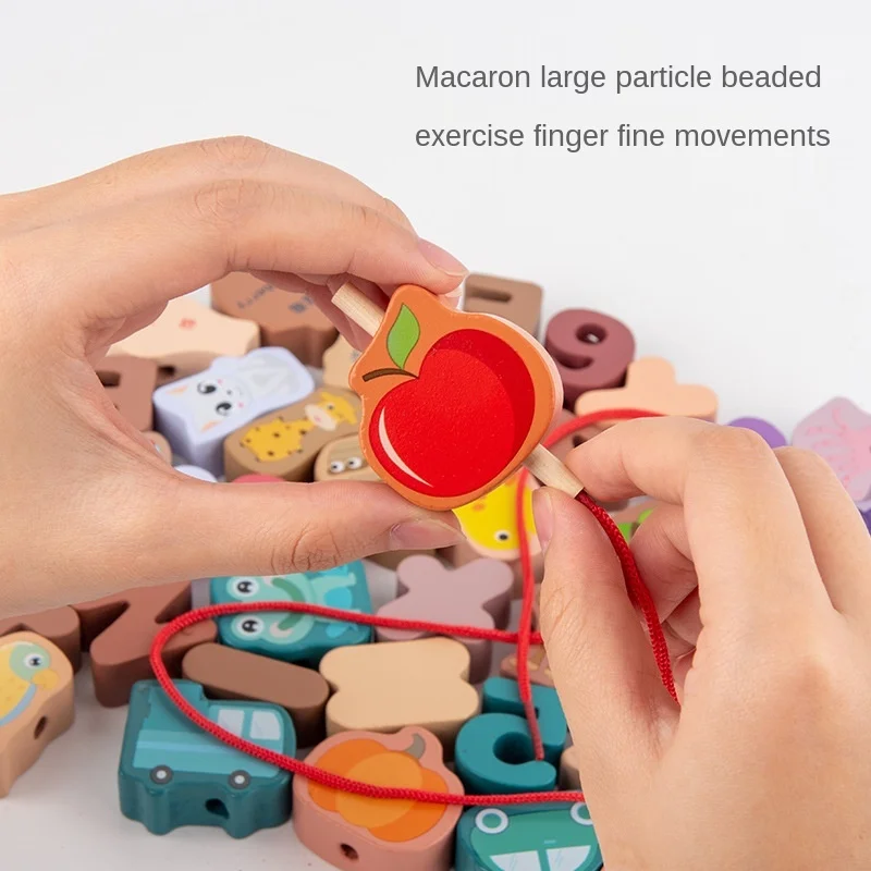 Большие частицы бисерные строительные блоки детский сад Детские ручные Threading