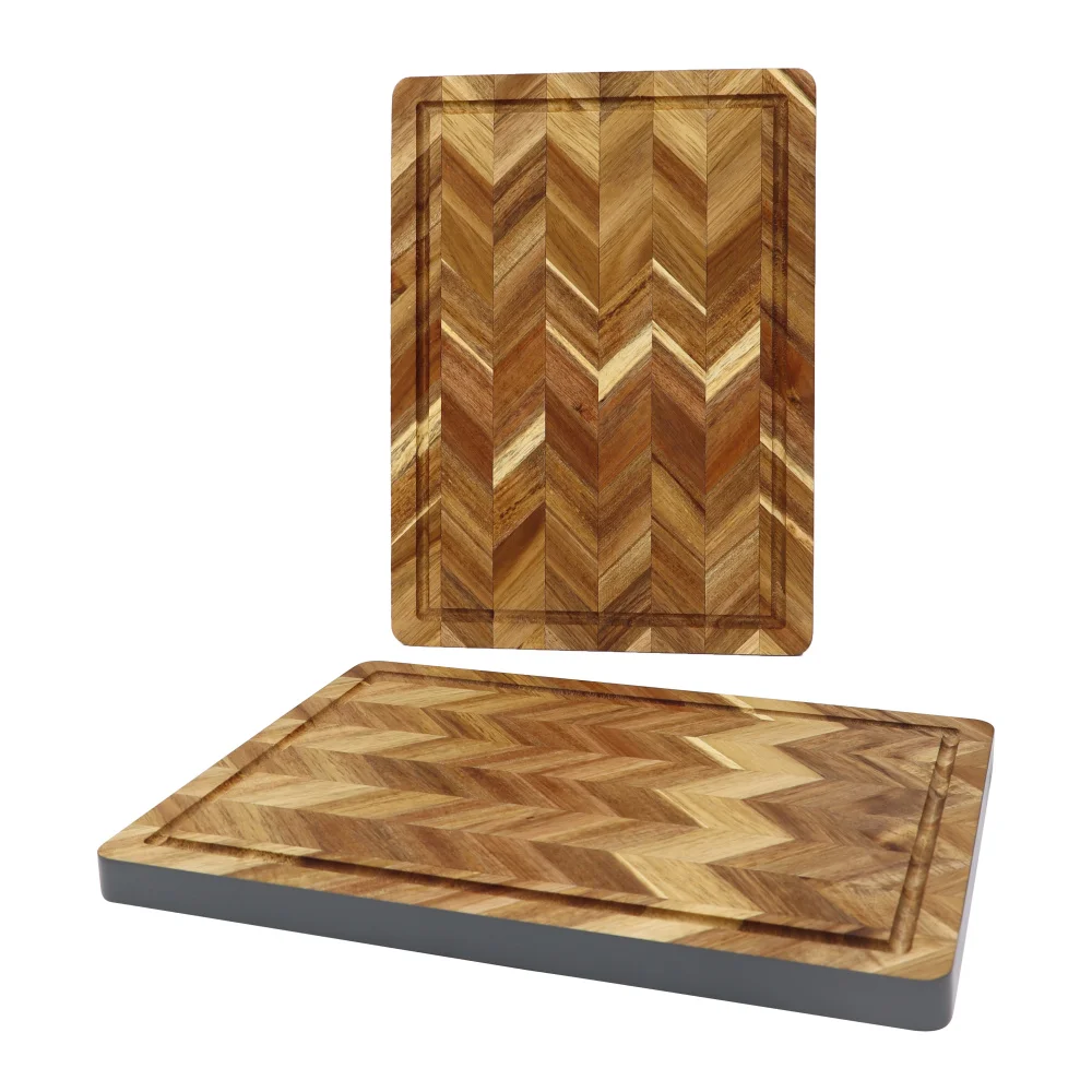 Jaswehome New Acacia Wood Cutting Board With Juice Groove Rectangle End Grain Chopping Serving Boards Kitchen Butcher Block | Дом и сад