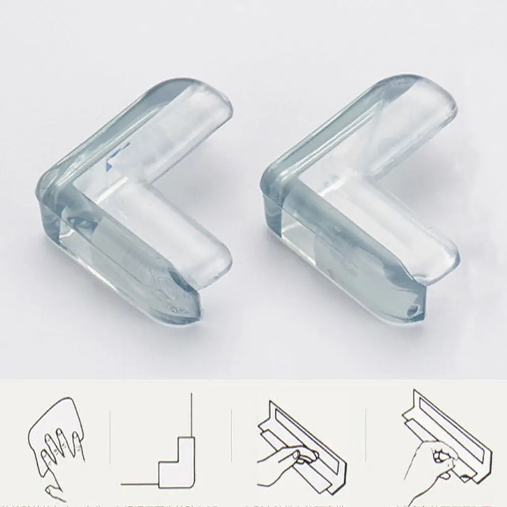 

4pcs Furniture Table Corner Cushion Protectors Baby Child Safety Guard Desk Edge Cover Clear Anti Collision Protection Cap